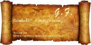Gombó Fausztina névjegykártya